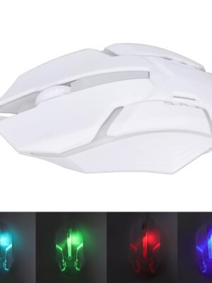 USB wired gaming mouse RGB lighting gaming mouse White color gaming mouse Optical sensor wired mouse Wired mouse for PC and laptop High precision computer mouse Ergonomic wired mouse Colorful light mouse for gaming Plug and play USB mouse Gaming accessories for laptop