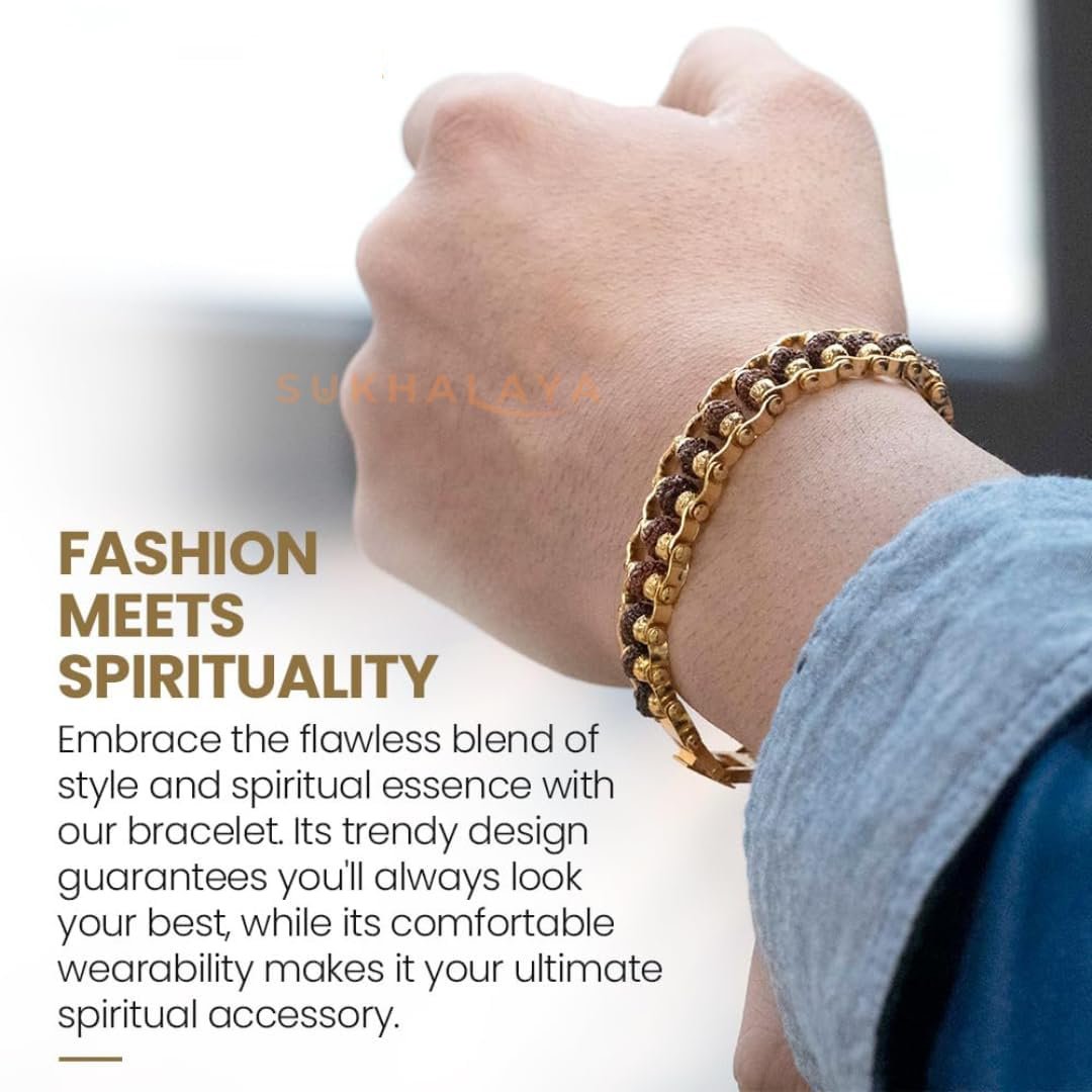 Certified Panchmukhi Rudraksha Bracelet for Men & Women | Real Spiritual Designer Wristwear - Image 5