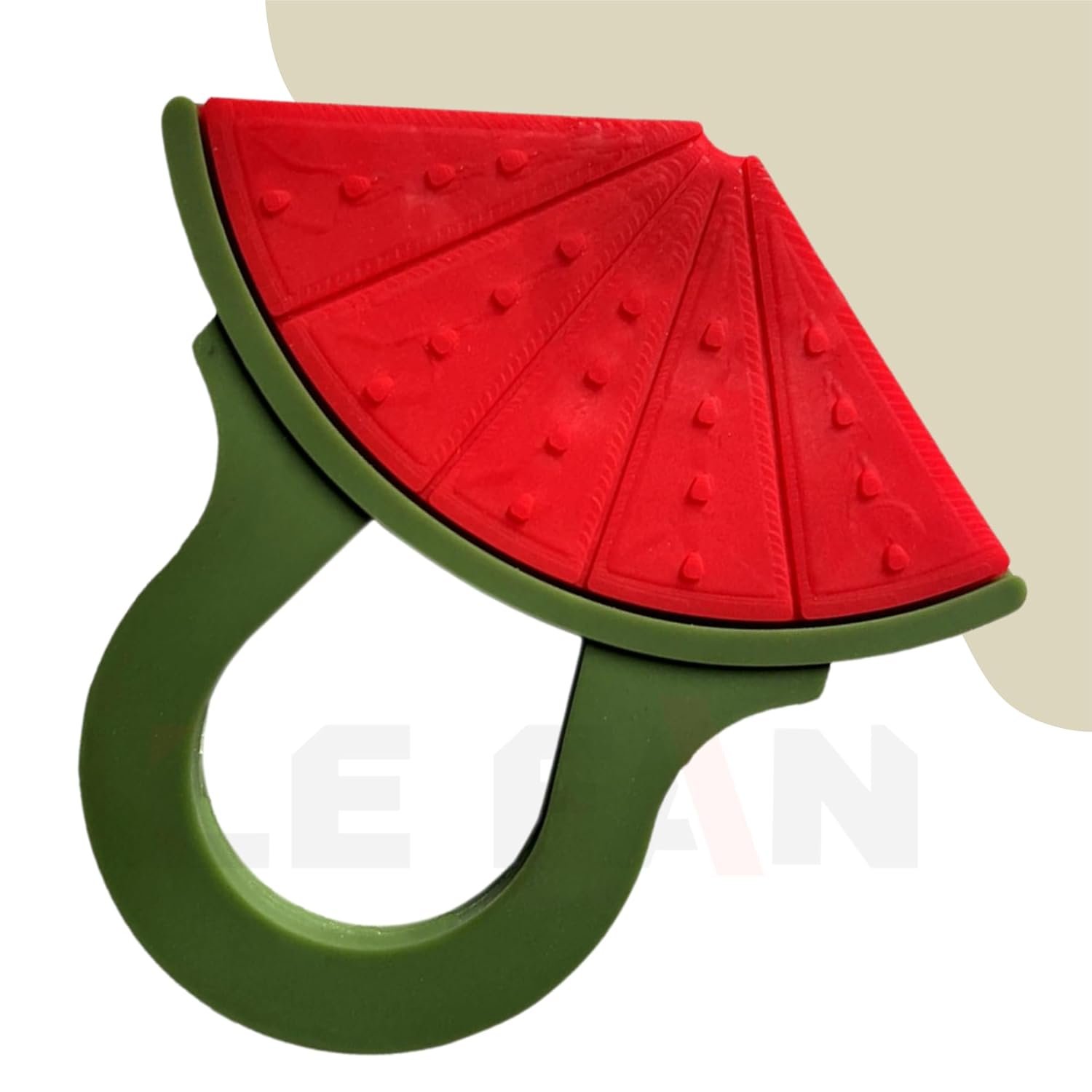 Baby Silicone Teether Toy – BPA-Free Fruit Shape Teething Toy for Infants (6–12 Months) – Soft, Safe, Gum-Soothing Teether – Watermelon Design – Multicolor - Image 5
